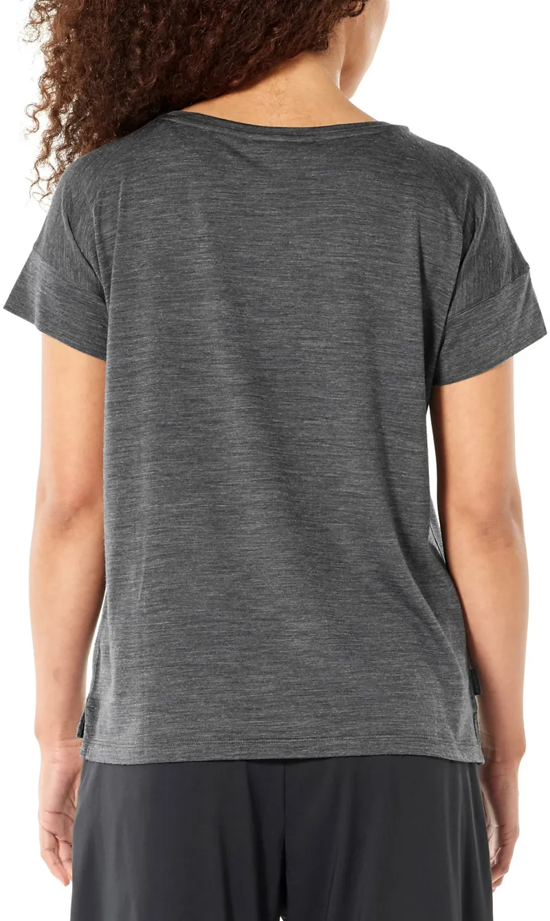 Icebreaker Womens Via SS Scoop - Monsoon Heather-2