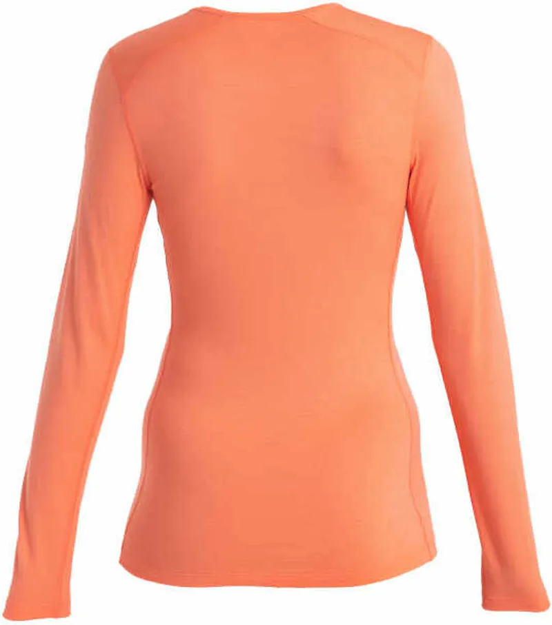 Icebreaker Womens 200 Oasis Long Sleeved Crewe Top - Tang-1