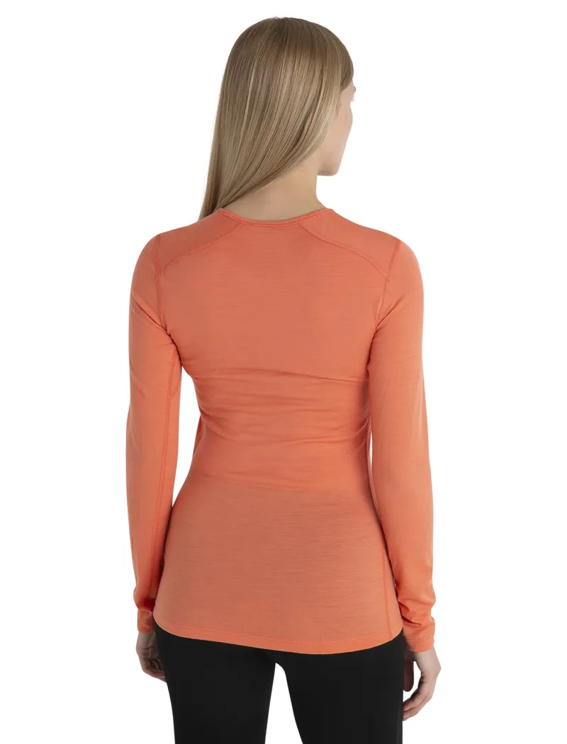 Icebreaker Womens 200 Oasis Long Sleeved Crewe Top - Tang-4
