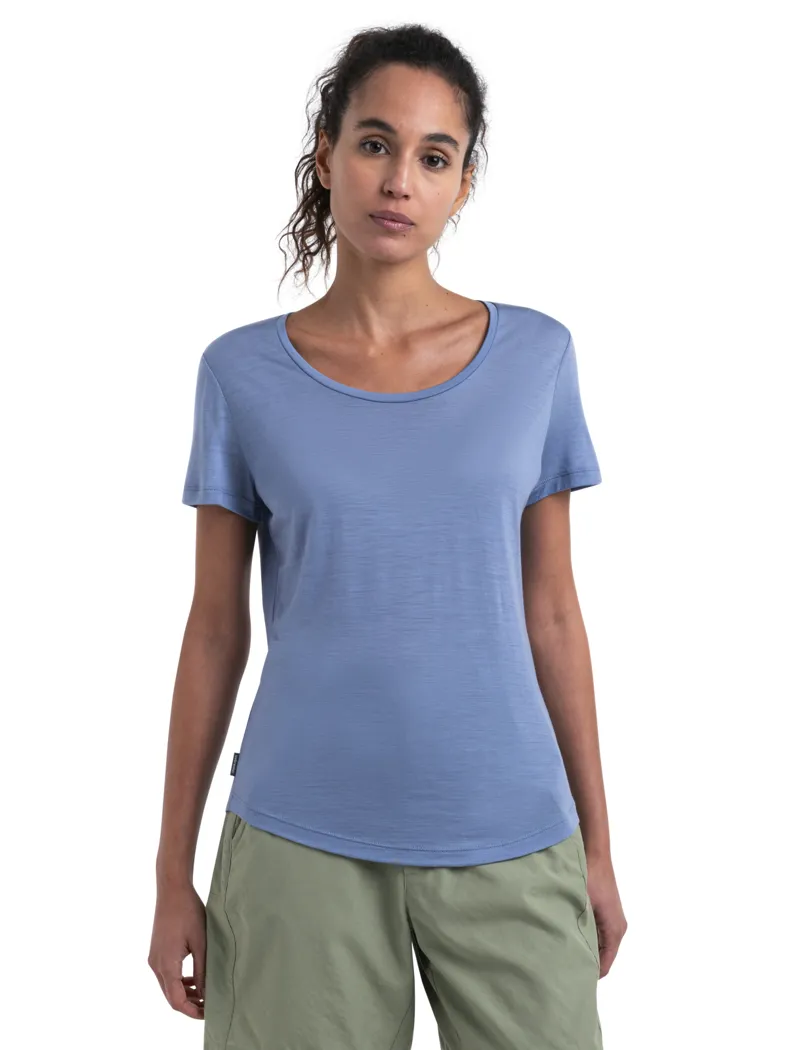 Icebreaker Womens Merino 125 Cool-Lite Sphere III Short Sleeved Scoop Tee - Kyanite-2