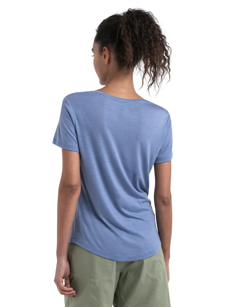Icebreaker Womens Merino 125 Cool-Lite Sphere III Short Sleeved Scoop Tee - Kyanite-3