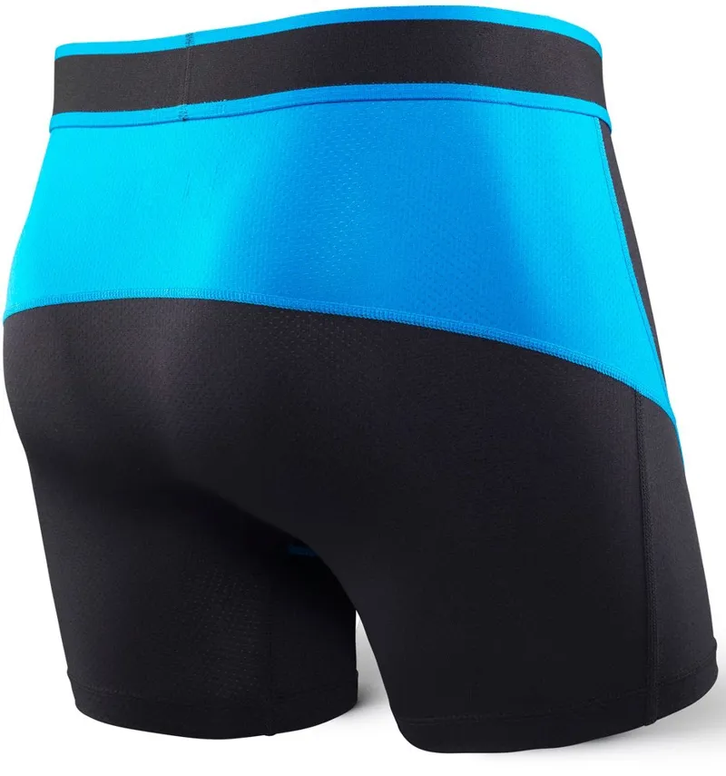 SAXX Mens Kinetic Boxer Brief - Black Electric Blue-1