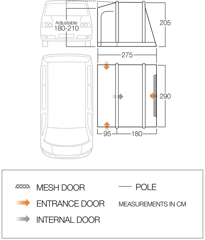 Vango Palm Air Low Inflatable AirBeam Awning - 2020 Model-3