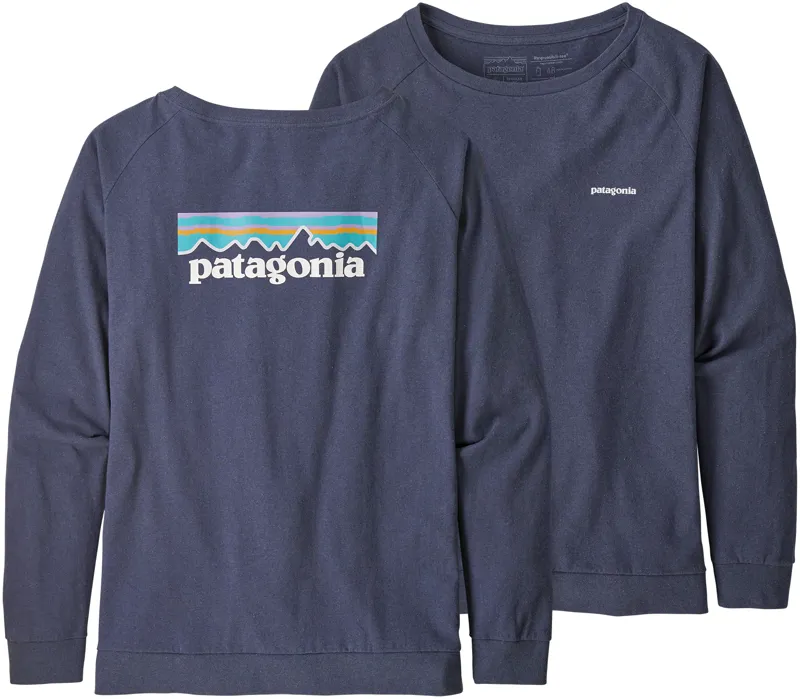 Patagonia Womens LS Pastel P-6 Logo Responsibili-Tee - Dolomite Blue-2
