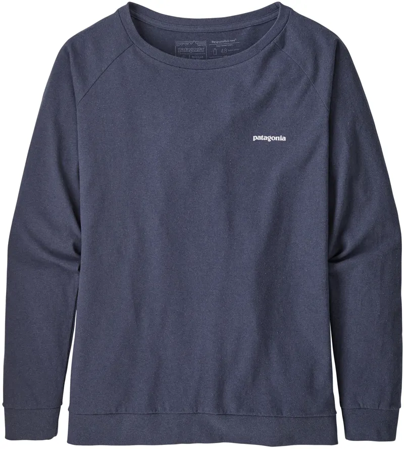 Patagonia Womens LS Pastel P-6 Logo Responsibili-Tee - Dolomite Blue