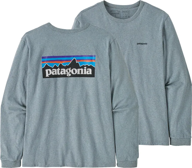 Patagonia Womens Long Sleeved P-6 Logo Responsibili-Tee - Thermal Blue