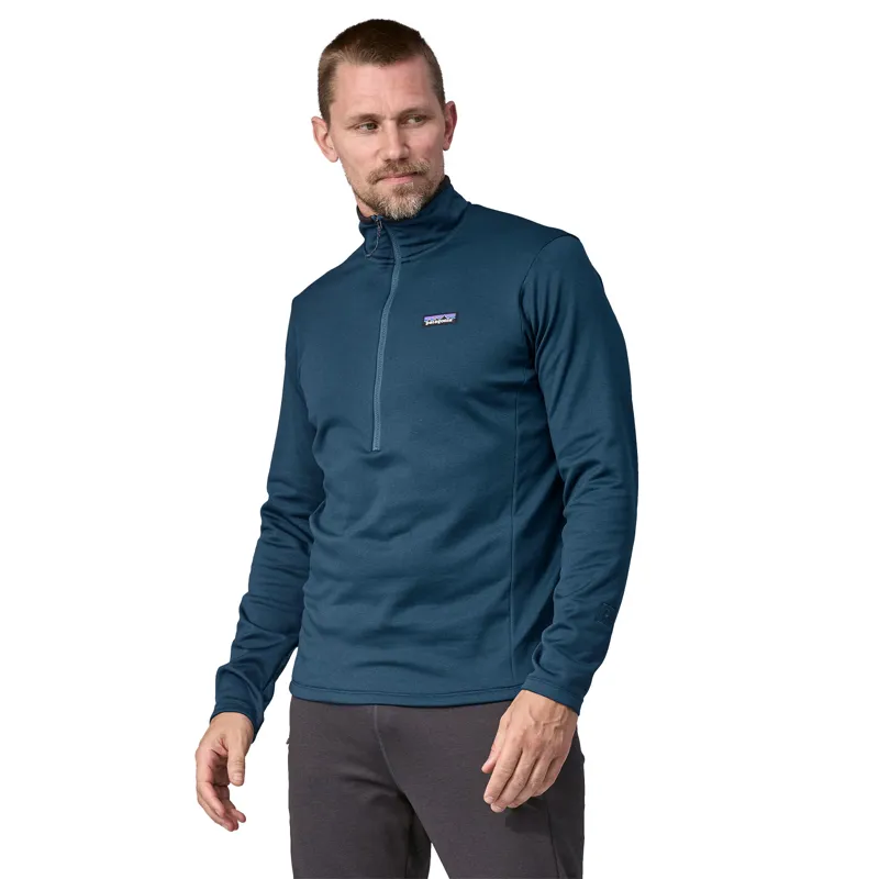 Patagonia Mens R1 Daily Zip Neck in Lagom Blue - Tidepool Blue X-Dye-1