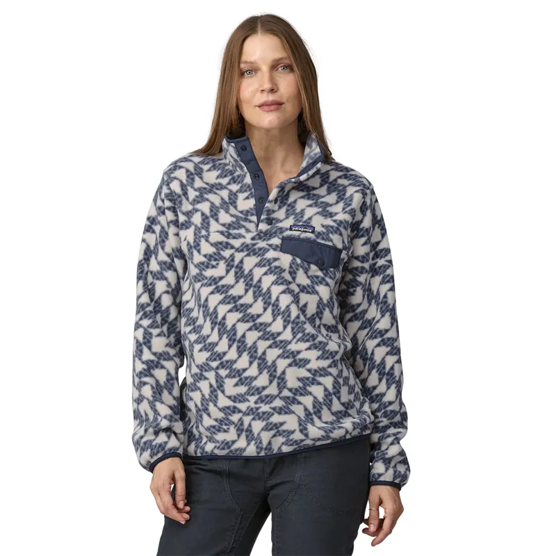 Patagonia Womens Lightweight Synchilla Snap-T Pullover - Synched Flight Small-Natural-1