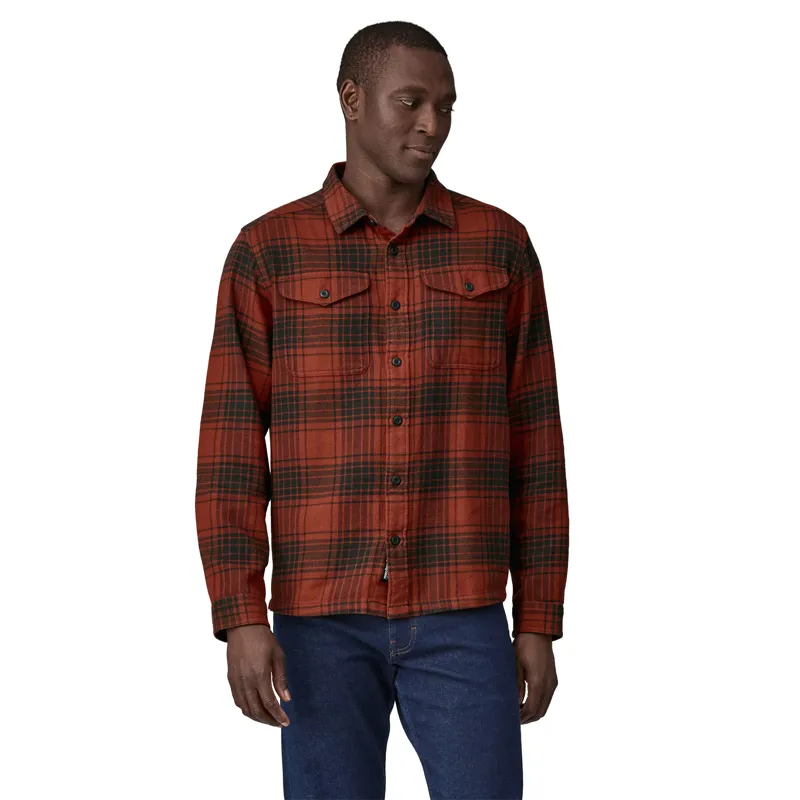 Patagonia Mens Fjord Flannel Shirt - Cascade-Burnished Red-1