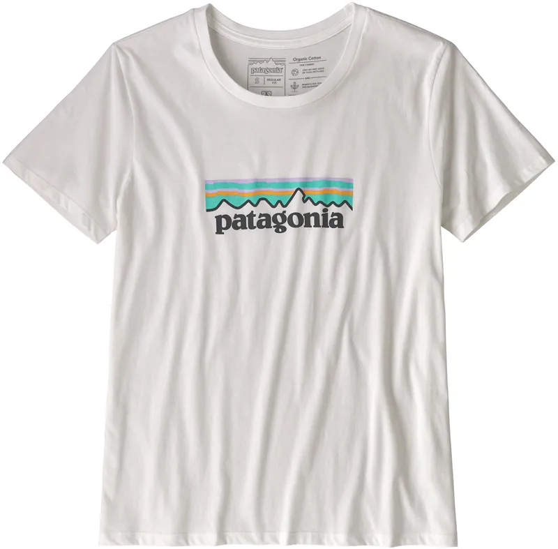Patagonia Womens Pastel P6 Logo Organic Crew TShirt White