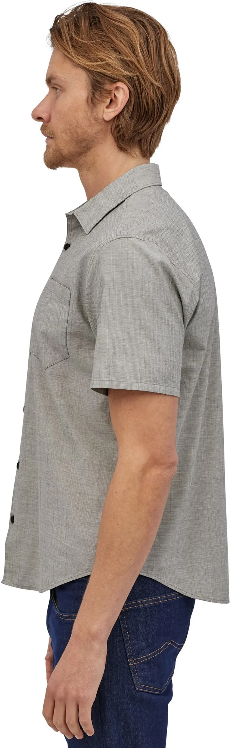 Patagonia Mens Organic Cotton Slub Poplin Shirt - Forge Grey-1