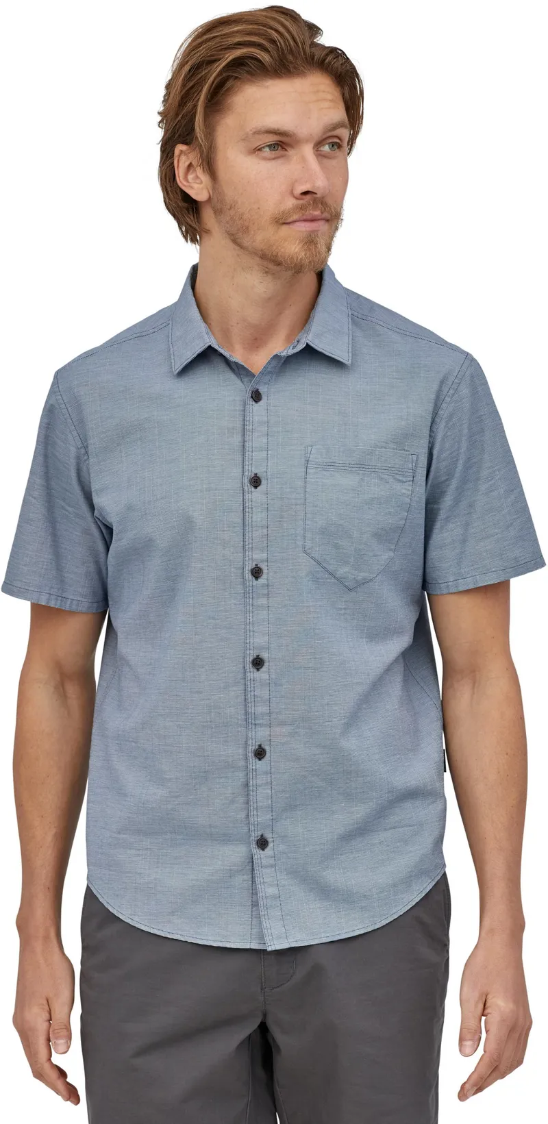 Patagonia Mens Organic Cotton Slub Poplin Shirt - Superior Blue-1