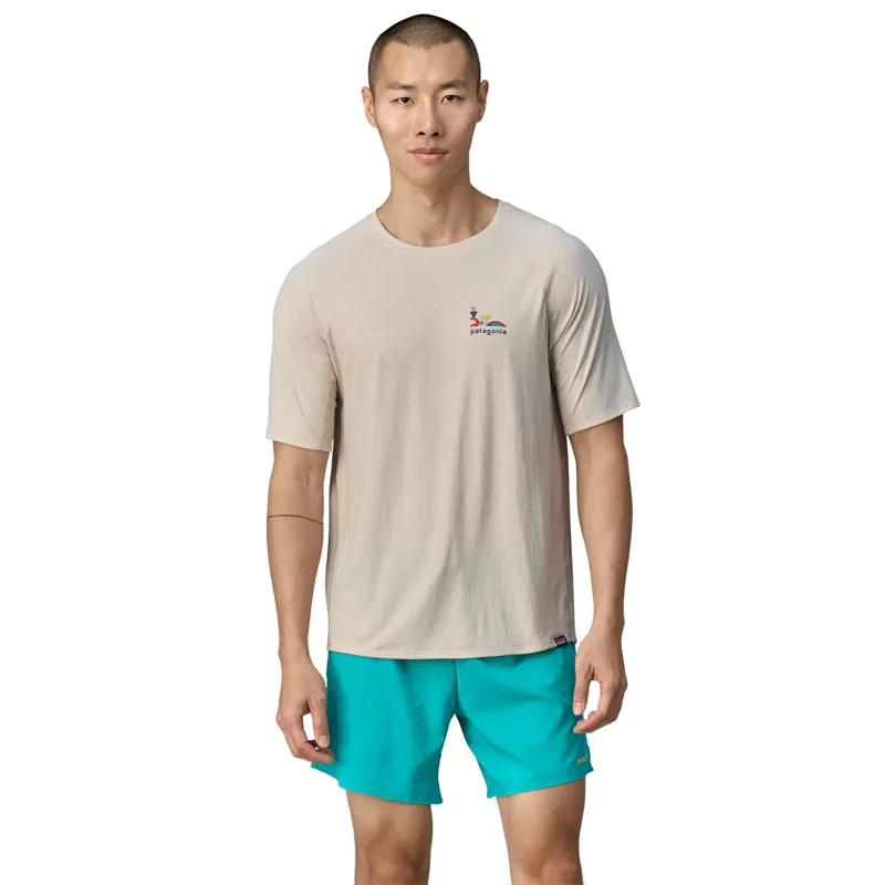 Patagonia Mens Cap Cool Trail Graphic Shirt - Lose It-Pumice-1
