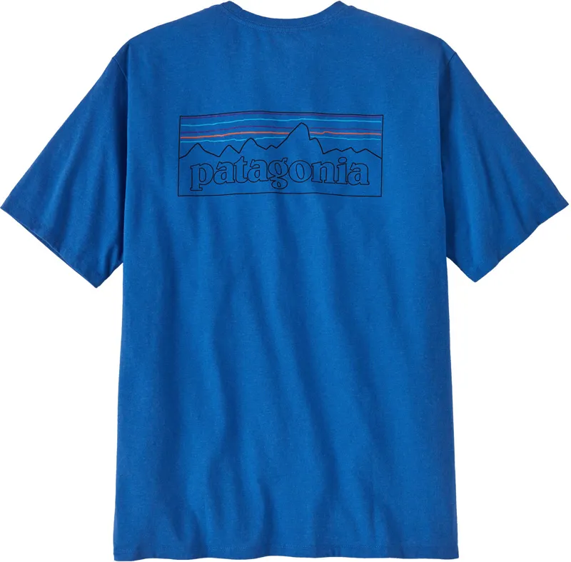 Patagonia Mens Short Sleeved P-6 Logo Responsibili-Tee - P-6 Outline-Vessel Blue-2