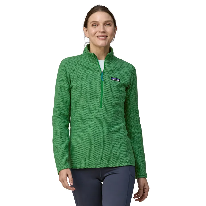 Patagonia Womens R1 Air Zip Neck - Gather Green-1