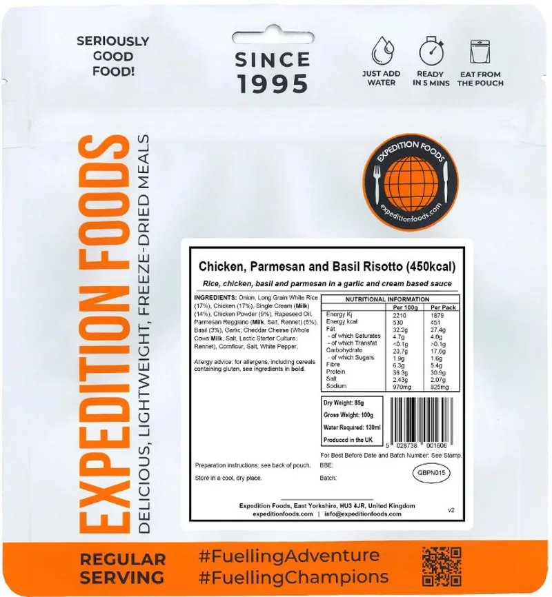 Expedition Foods Chicken Parmesan and Basil Risotto - 450kcal