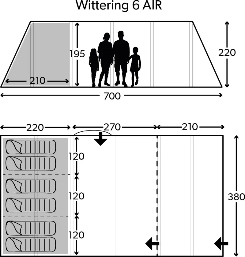 Kampa Dometic Wittering 6 AIR Tent Package - 2020 Model-3
