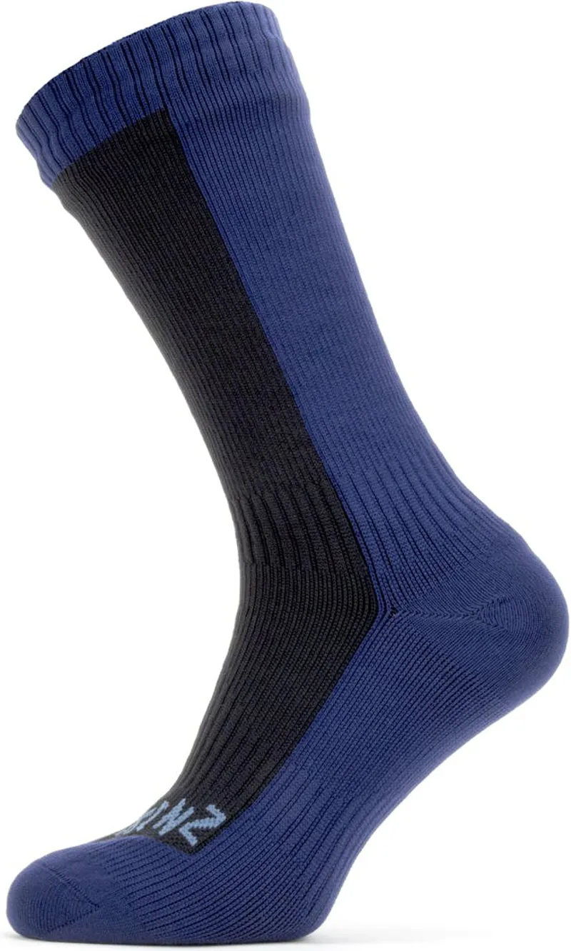 Sealskinz Waterproof Cold Weather Mid Length Sock - Black/ Navy Blue